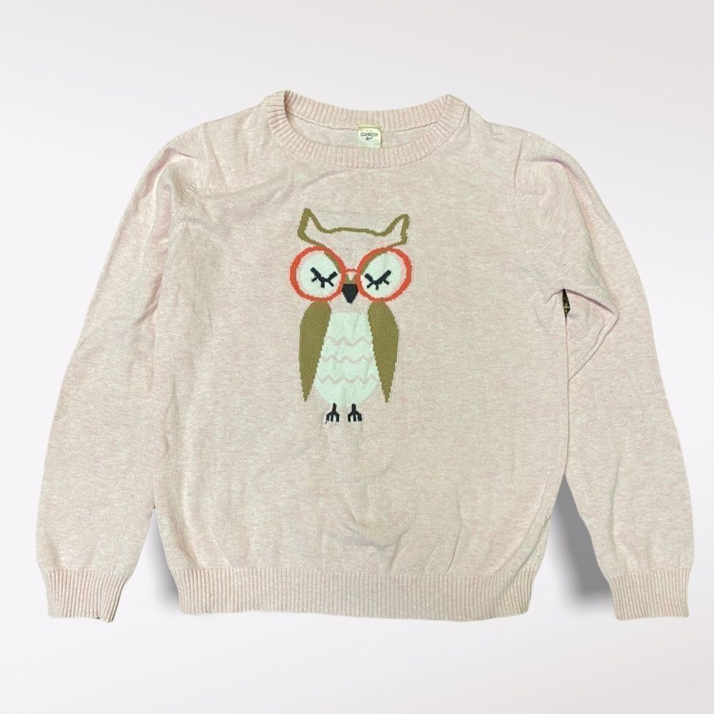 𝅺oshkosh | Girls Pink Owl Sweater